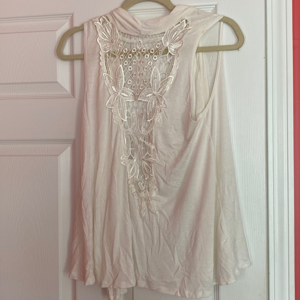 White/beige cut out cardigan